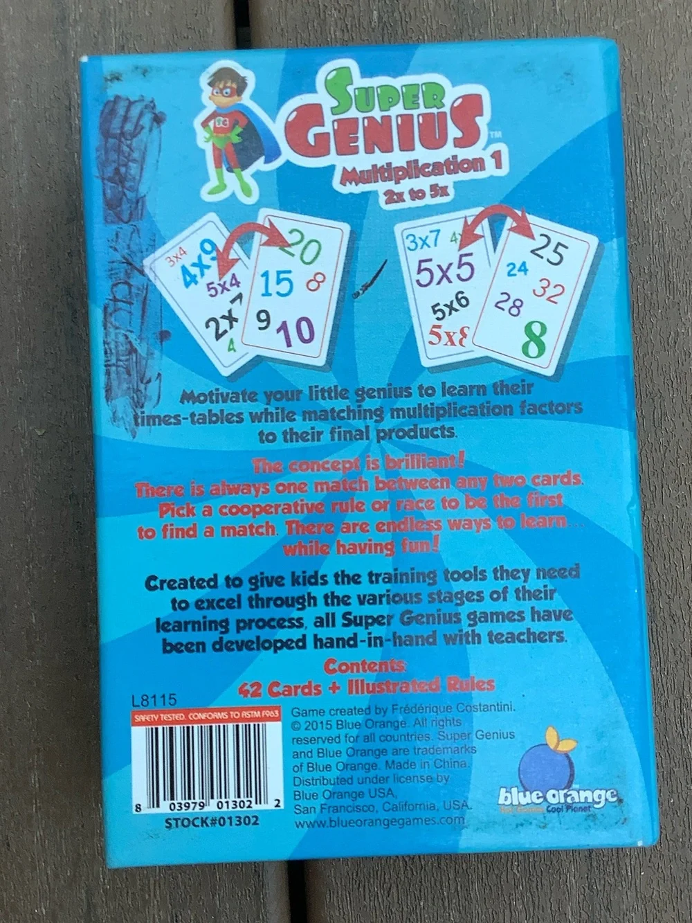 Super Genius Multiplication 1 Card Game